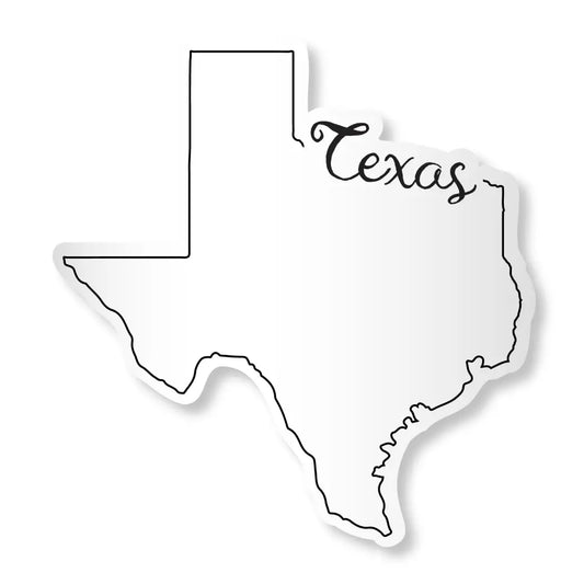 CJ - Texas State Script Outline Sticker Vinyl Decal
