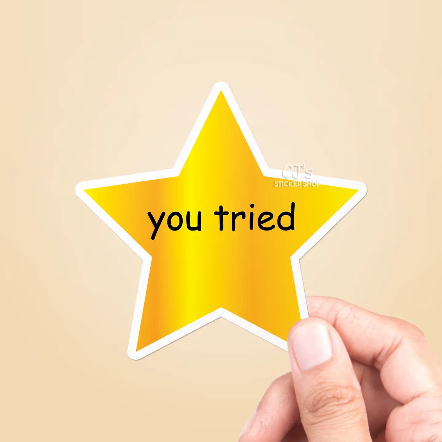 CJ - You Tried Funny Sticker Vinyl Decal