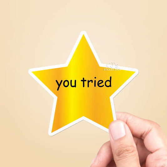 CJ - You Tried Funny Sticker Vinyl Decal