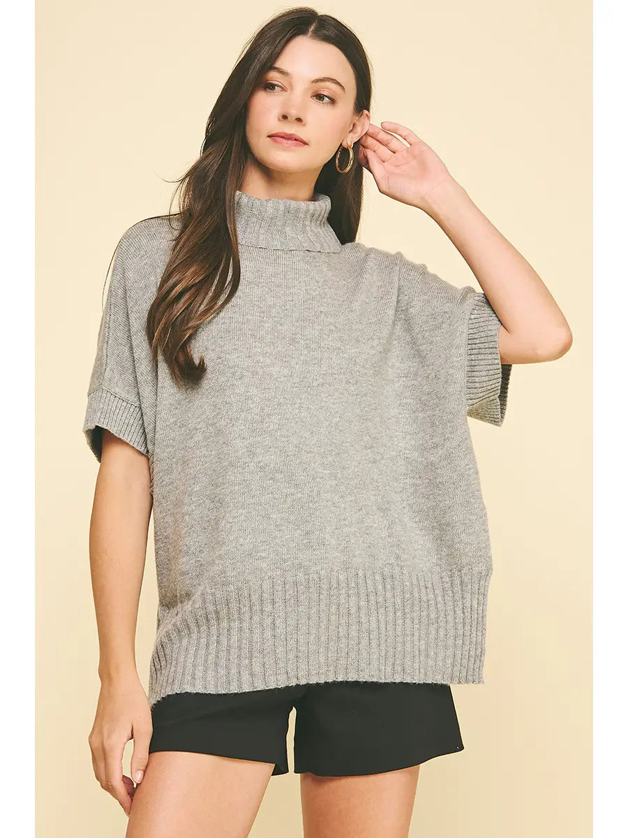 SWEATER - Turtle Neck - 6568 - Grey - L