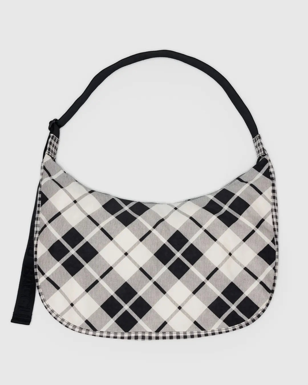 BAGGU - Large Nylon Crescent Bag, Mixed Plaid