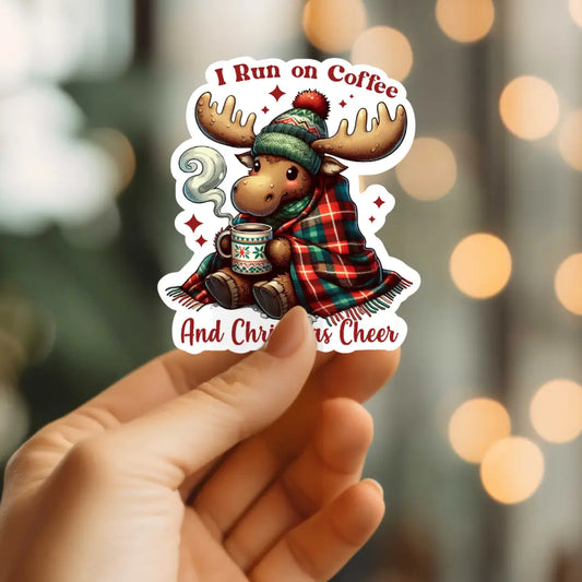 MMT - Christmas Coffee Moose Vinyl Sticker
