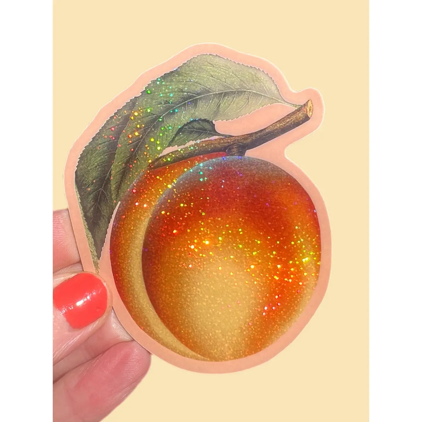 AW - Peach Glitter Sticker