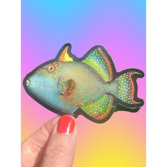 AW - Tropical Fish Glitter Sticker 3 Inch