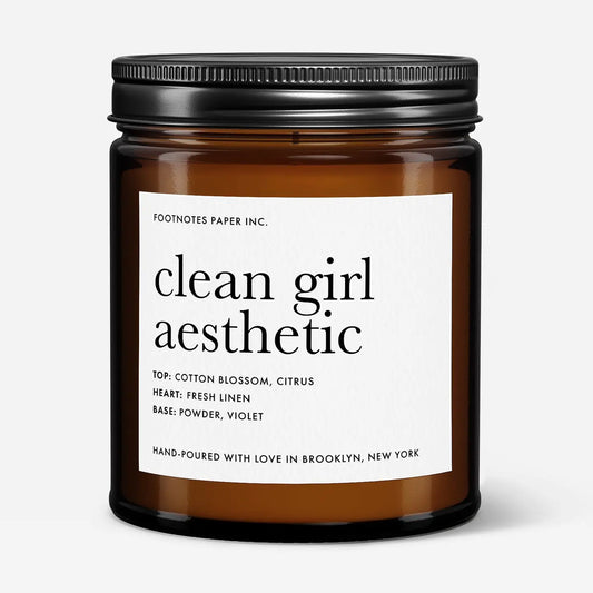 FN - Clean Girl Aesthetic Candle | Cotton, Fresh Linen, Powder, Floral