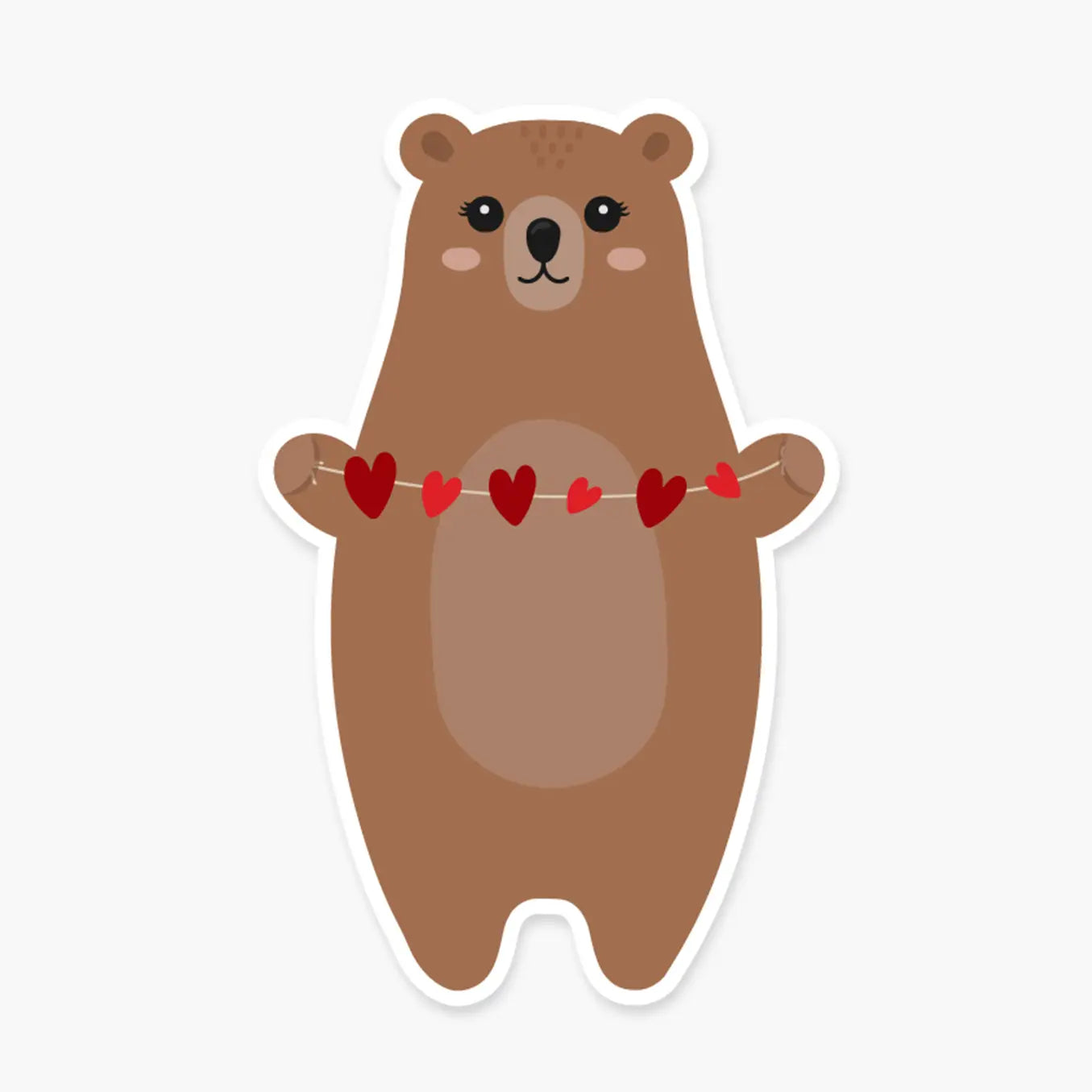 FN - Bear Holding A String of Hearts Sticker