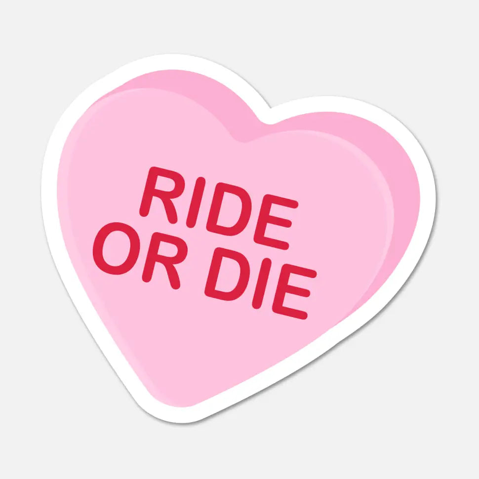 FN - Ride or Die Candy Heart Sticker
