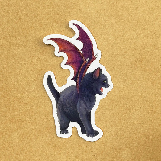 ARMI - Dragon Kitten Purple Wings Vinyl Sticker