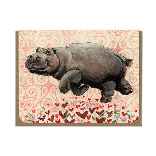 ARMI - Hippo and Hearts Greeting Card