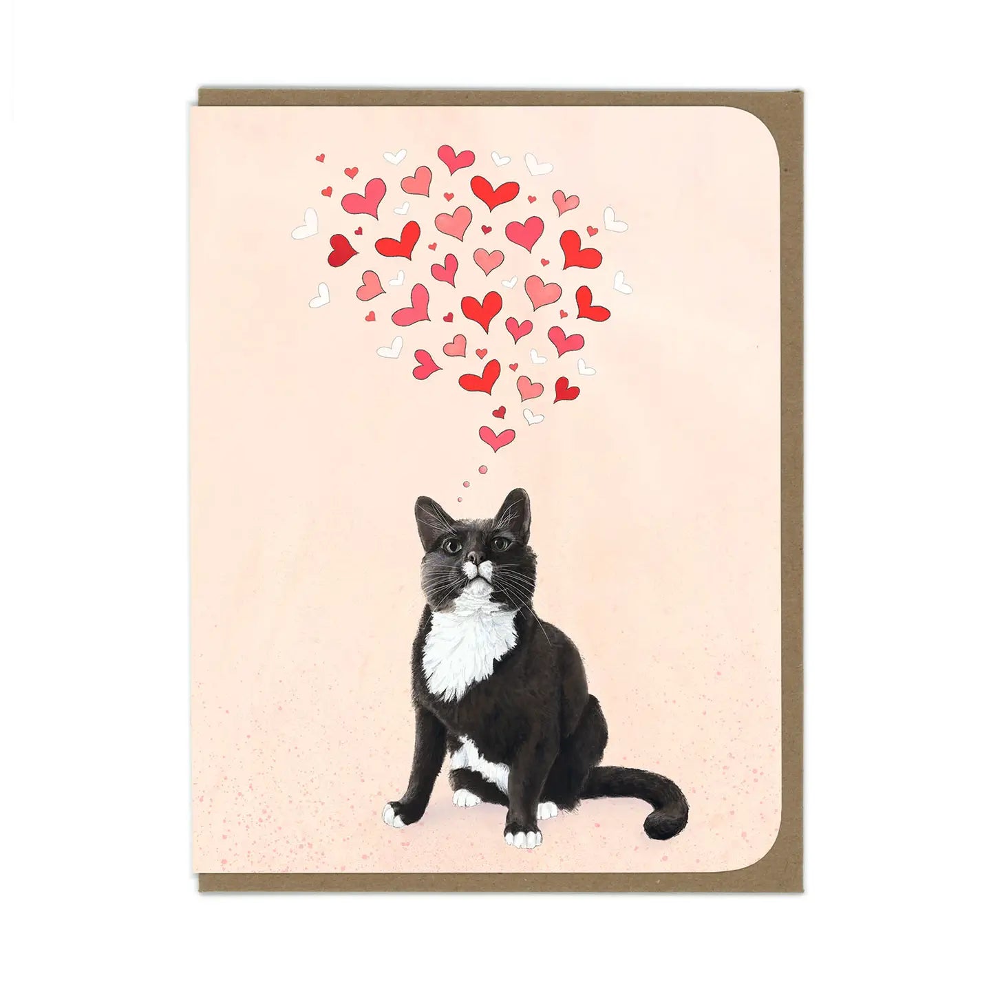 ARMI - Tuxedo Cat with Hearts - Blank Card