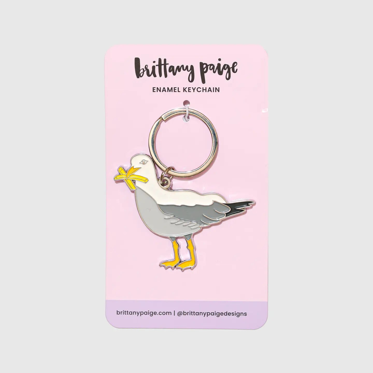 BP - Seagull with Fries Enamel Keychain Bag Charm