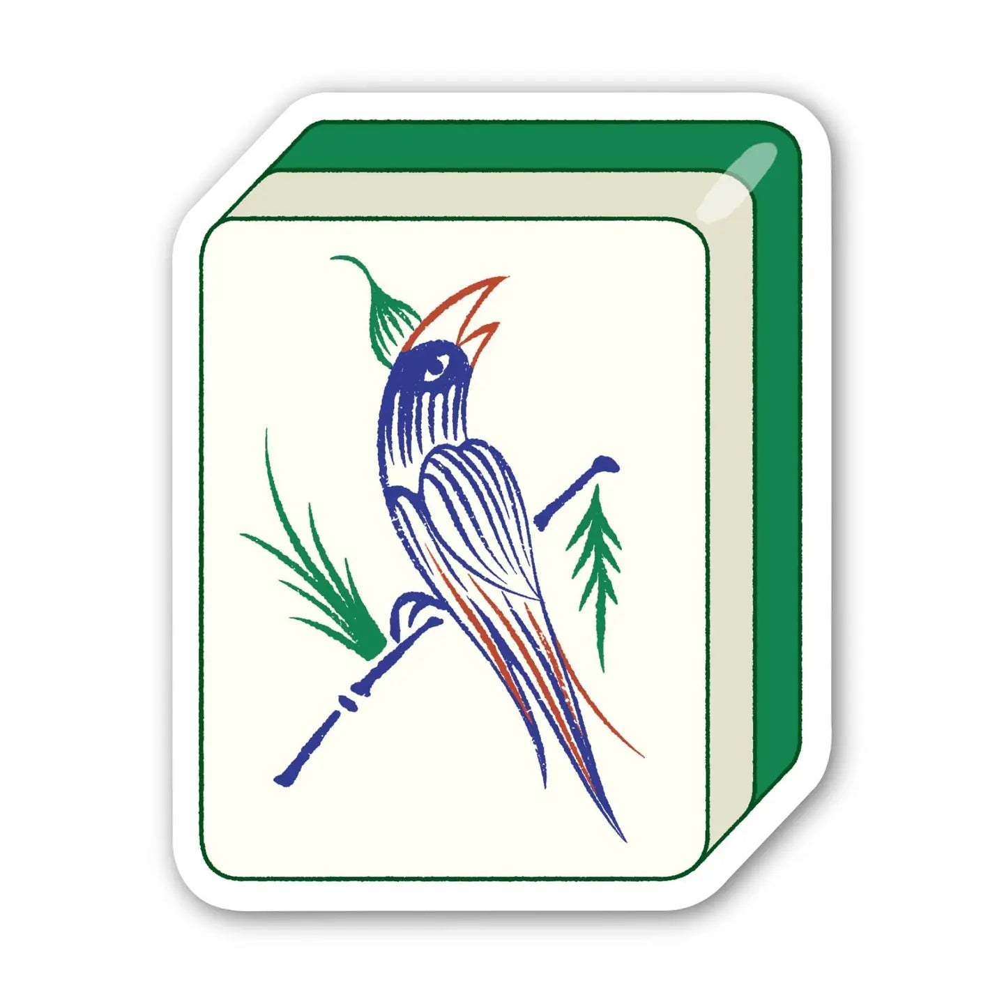 BM - 1 Bamboo Bird Tile Mahjong Sticker
