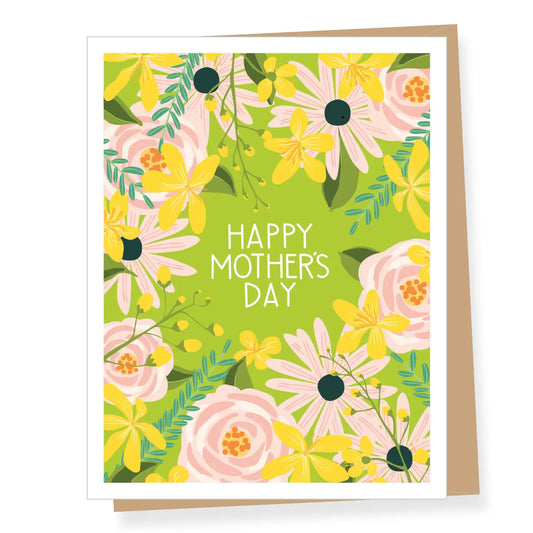 A2 - Green Floral Mother's Day Card
