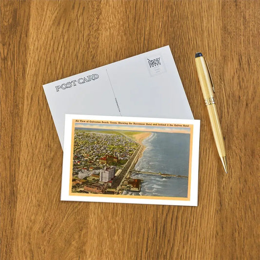 FIP - Postcard TX-438 Aerial View of Galveston, Texas