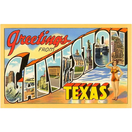 FIP - Sticker TX-486 Greetings from Galveston, Texas