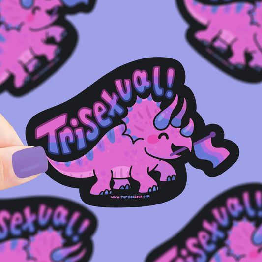 TS - Trisexual Dinosaur, Tricertatops, Pride, Vinyl Sticker