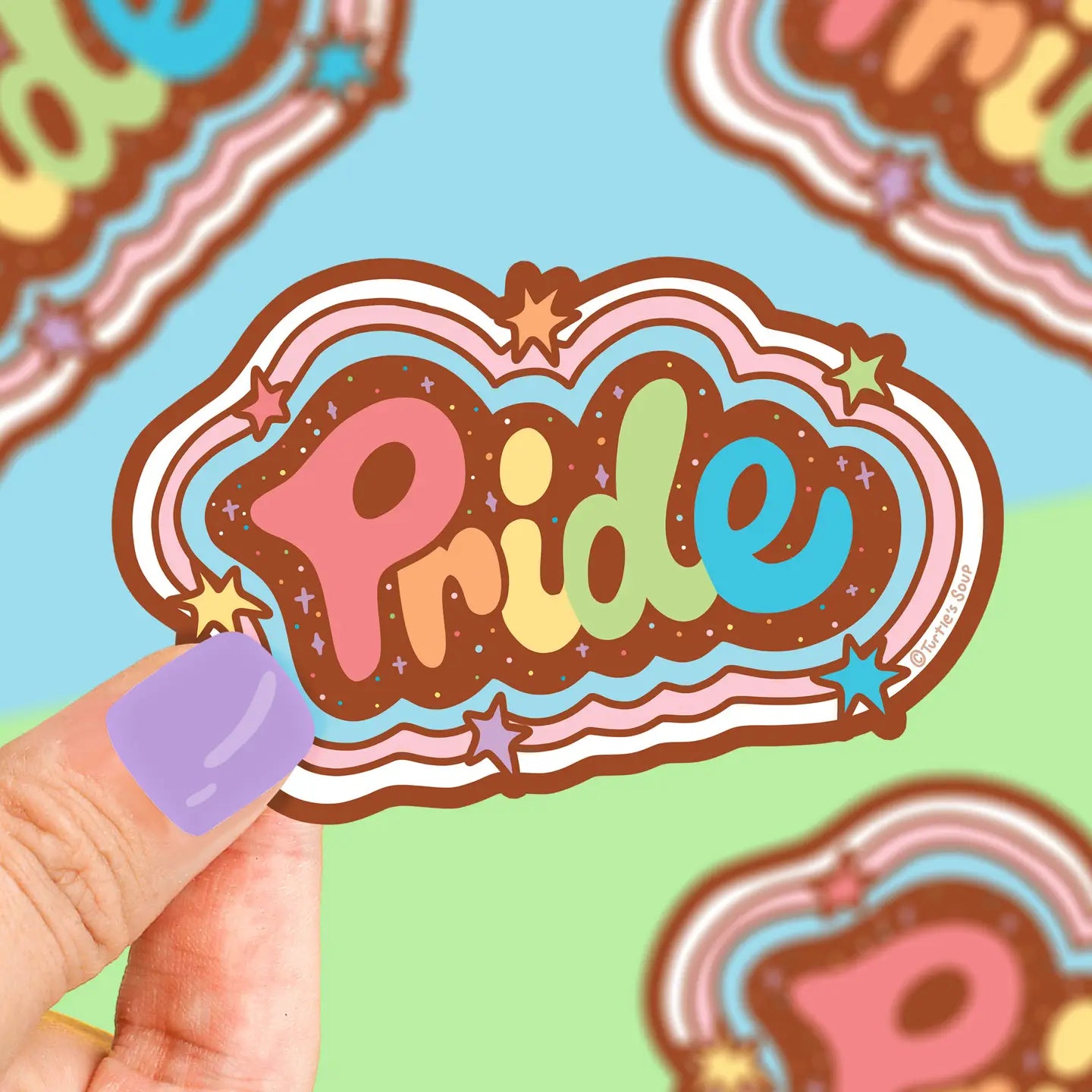TS - Rainbow Pride Lettering Ally Lgbt Vinyl Sticker