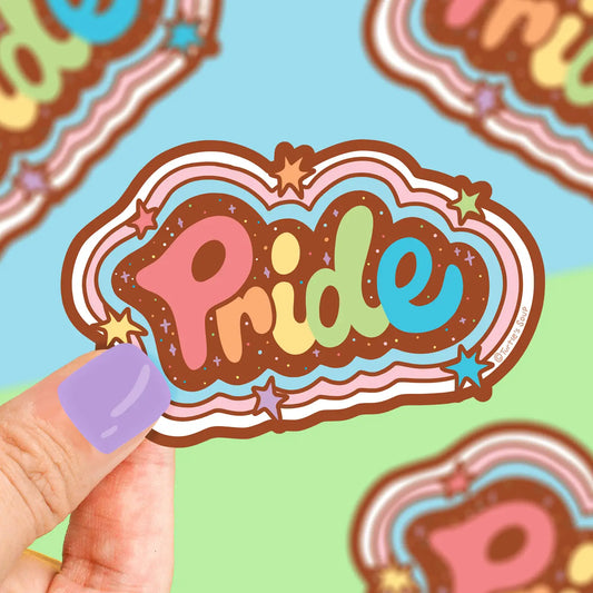 TS - Rainbow Pride Lettering Ally Lgbt Vinyl Sticker