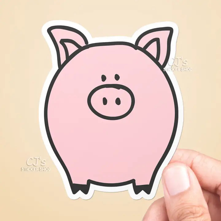 CJ - Cute Piggy Sticker Vinyl Decal