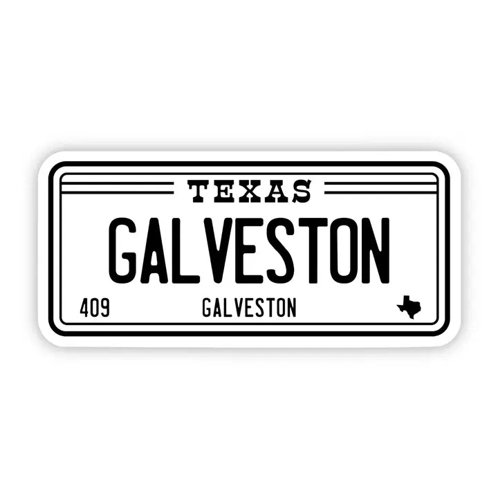 BM - Galveston, Texas License Plate Sticker