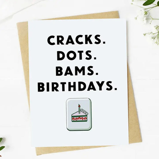 BM - Cracks Dots Bams Birthdays Mahjong Birthday Card