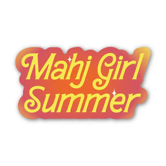 BM - Mahj Girl Summer - Mahjong Sticker (Yellow Text)