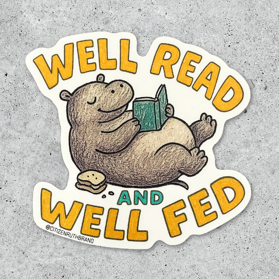 CR - Well Read and Well Fed Vinyl Sticker
