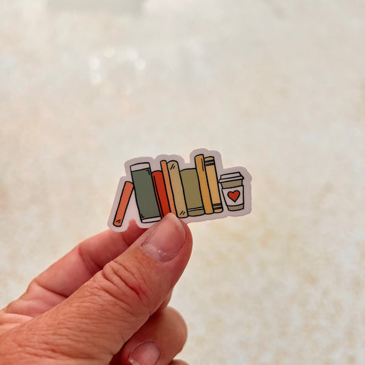 Bookstack & Coffee Sticker