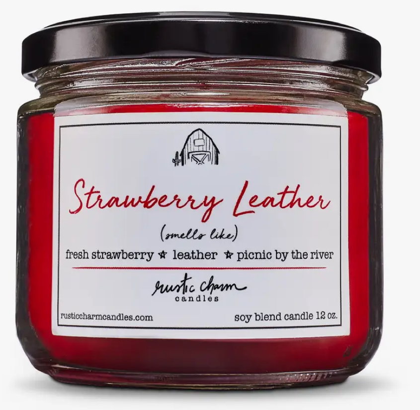 Strawberry Leather Candle