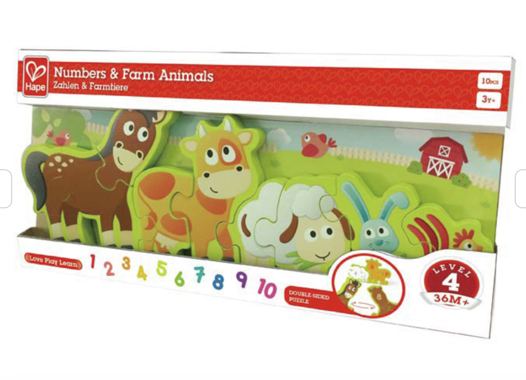 Hape - Numbers & Farm Animals Puzzle