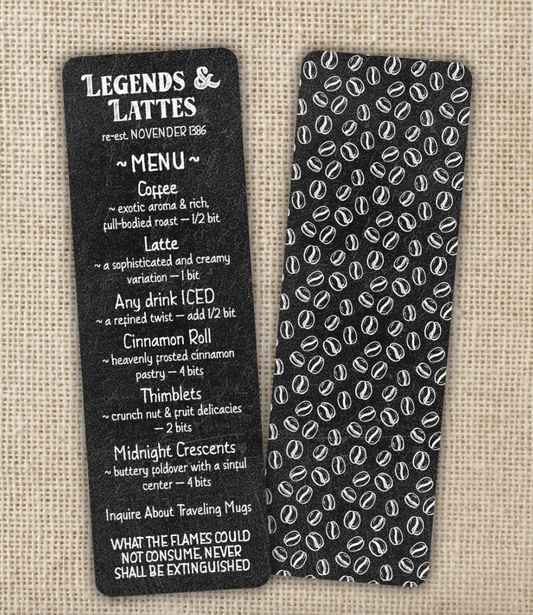 KOT - Legends & Lattes Menu Bookmark