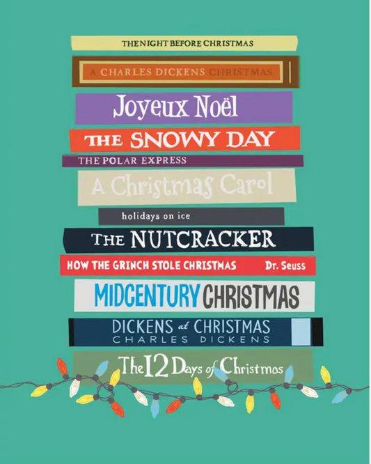 A2 - Christmas Book Stack Holiday Card