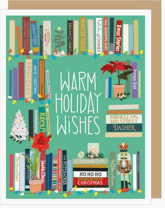 A2 - Christmas Bookshelf Holiday Card