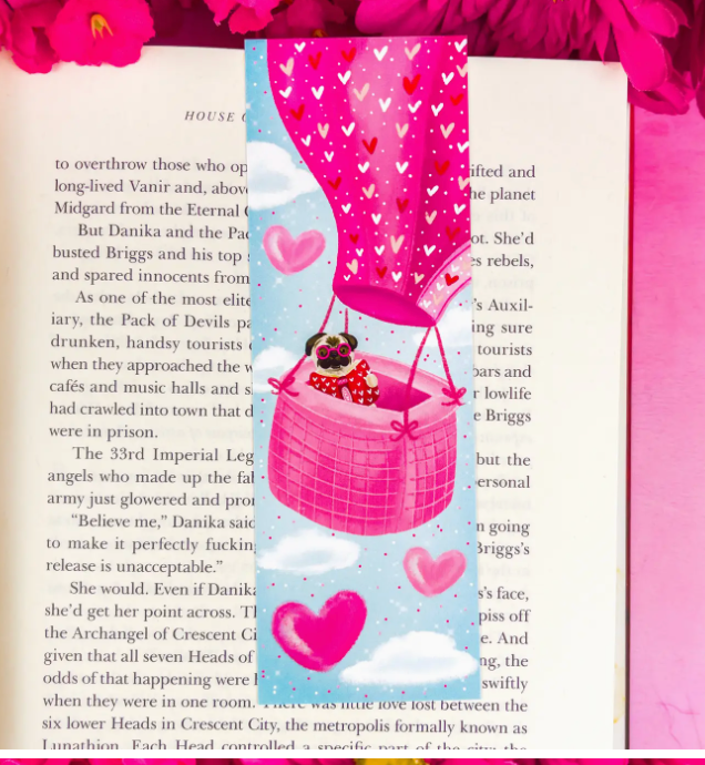 ECD - Hot Air Balloon Pug Bookmark