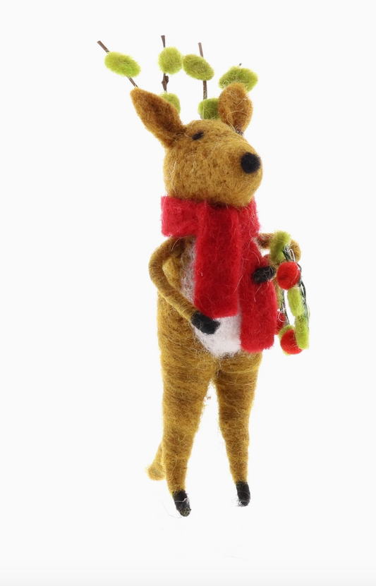 HomArt - Felt Reindeer Ornament - Wreath