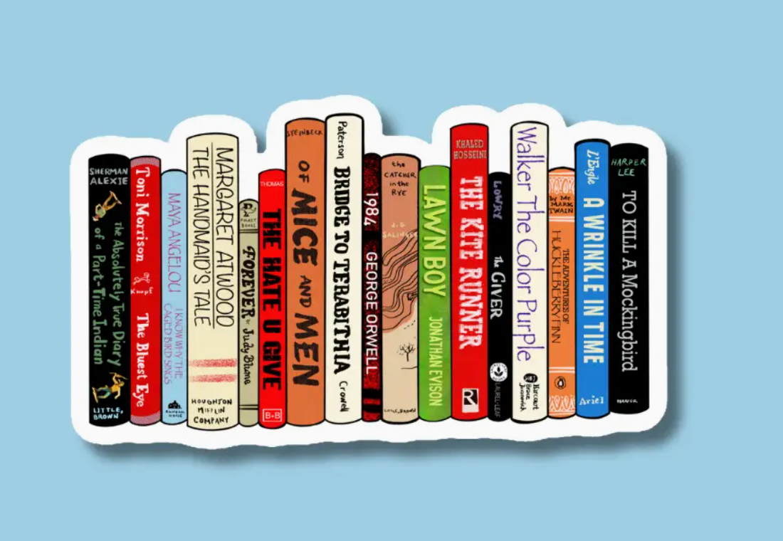 IM - Banned Books Bookshelf Sticker