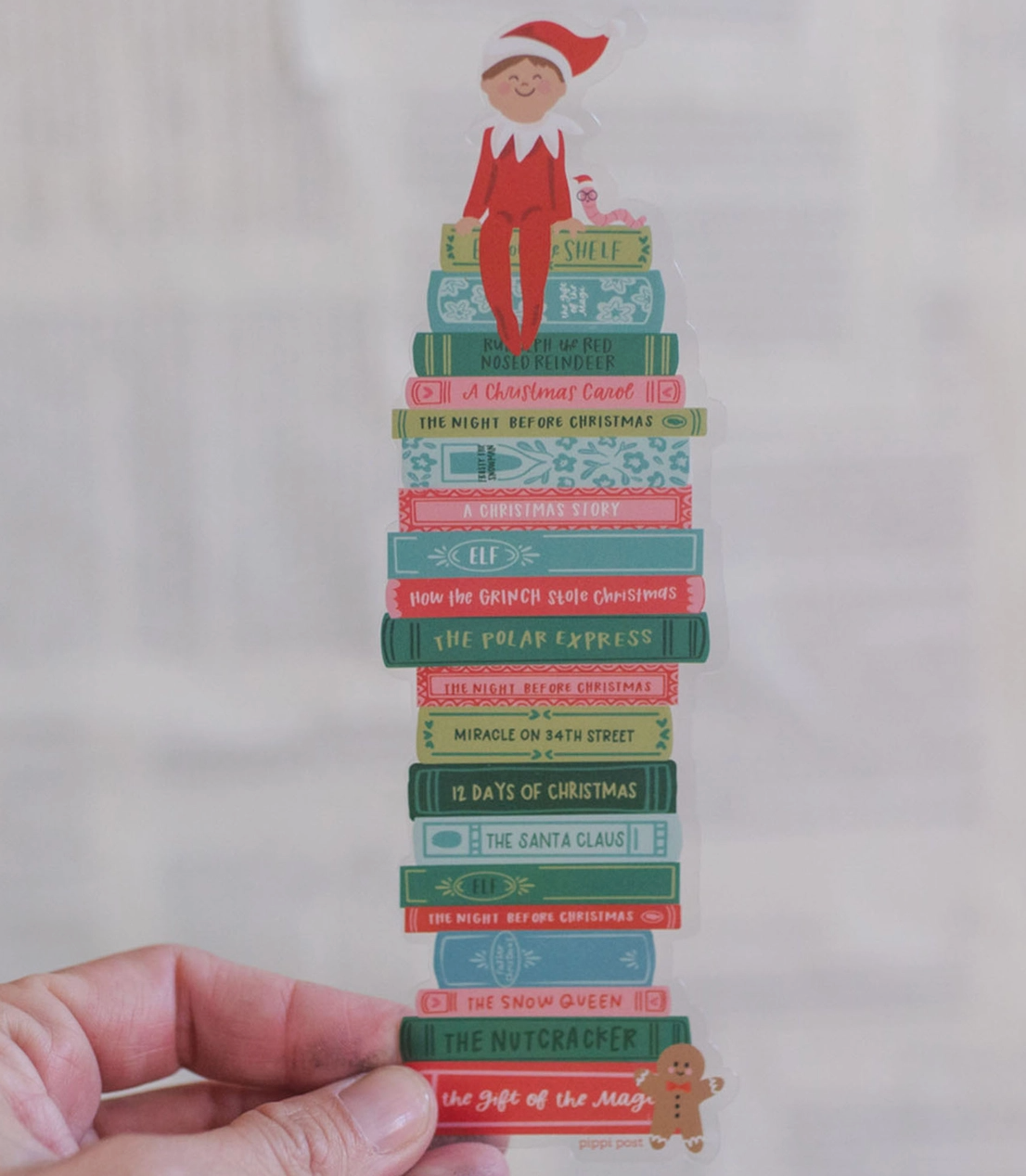 PP - Holiday Book Stack Acetate Bookmark