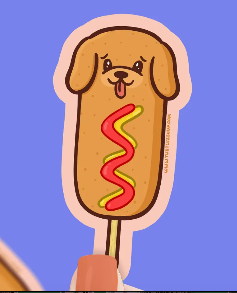 TS - Corn Dog Vinyl Sticker