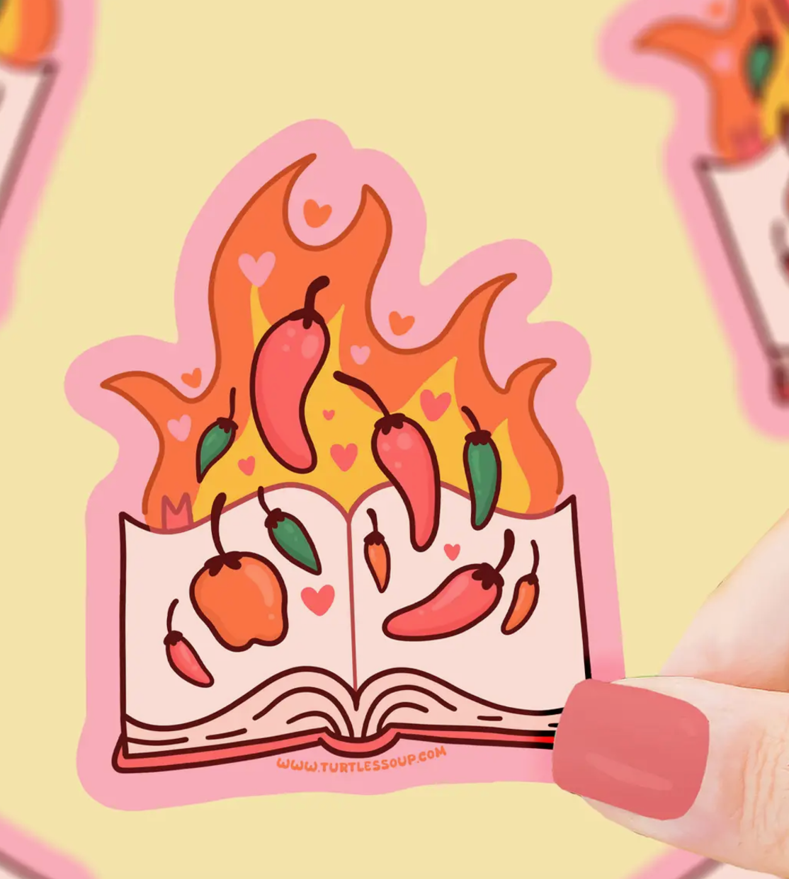 TS - Flaming Hot Romance Book Sticker