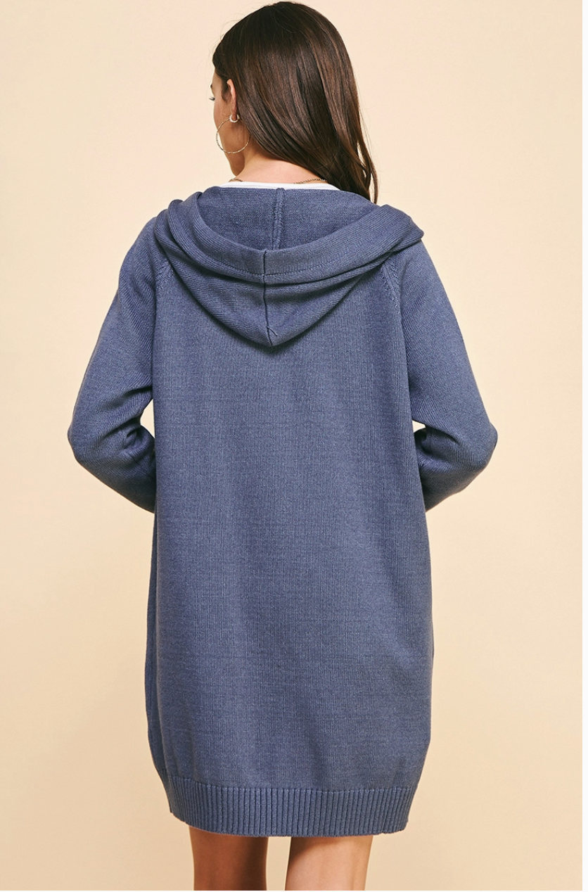 PINCH - Hooded Cardigan - Dusty Blue - 4999 - M/L