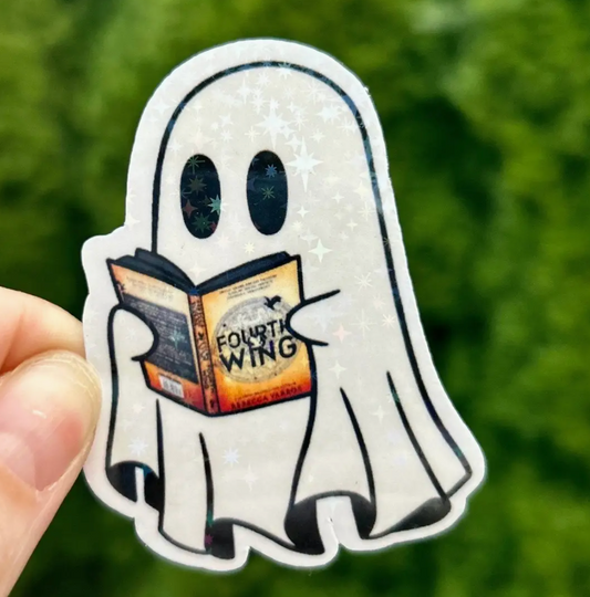 AN - Ghost Reading Fourth Wing Sticker