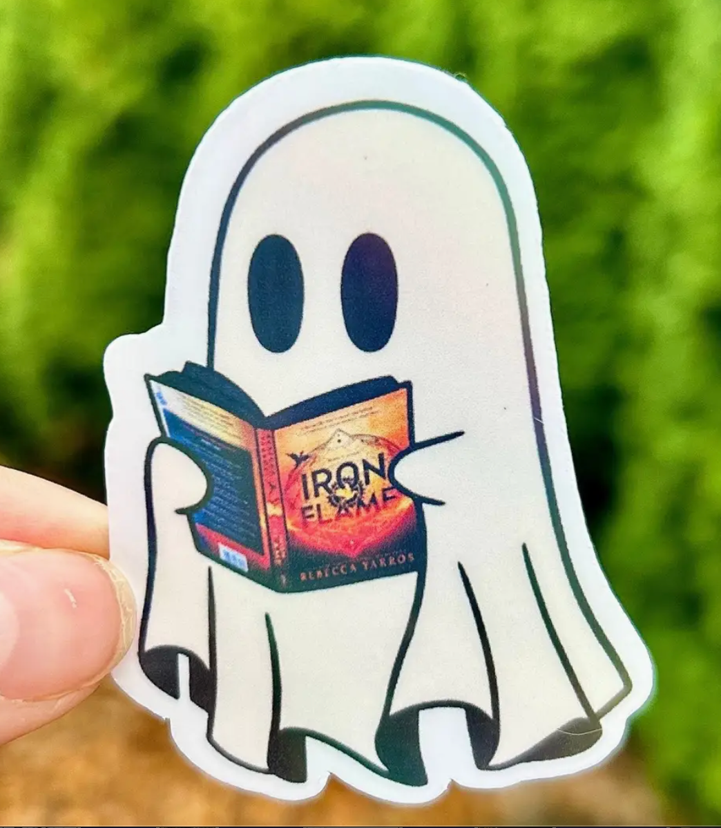 AN - Ghost Reading Iron Flame Sticker