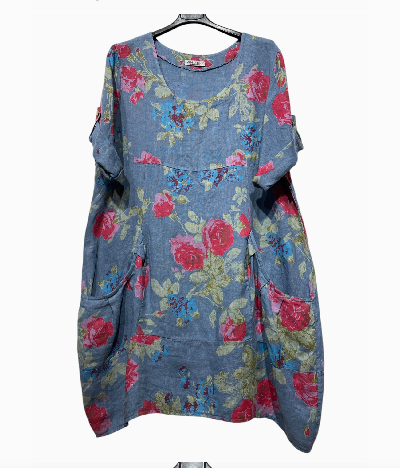LINEN - Rose Print Dress - 0423 - Jeans