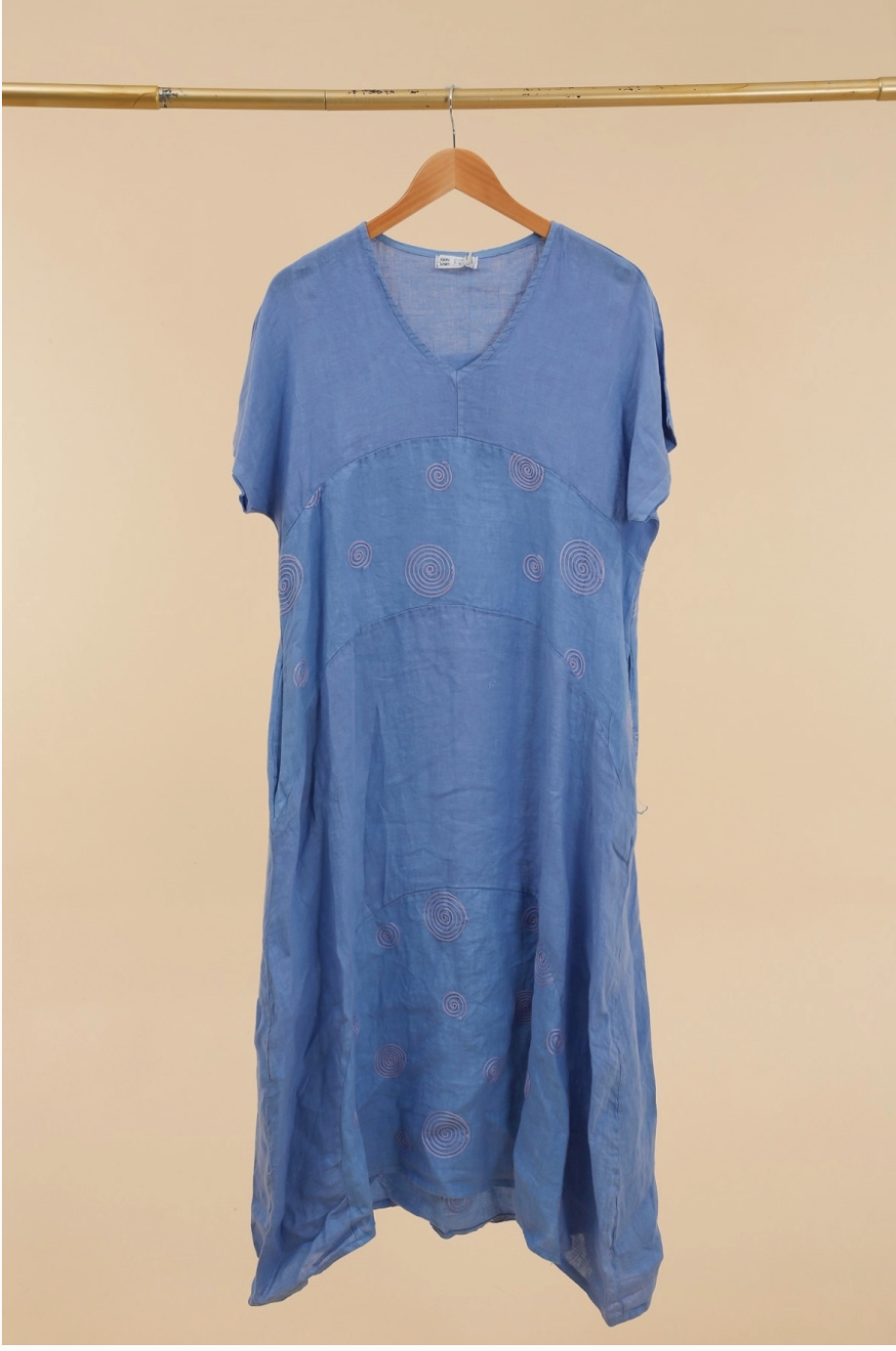 LINEN - Hi-Lo Swirl Dress - 25989 - Periwinkle