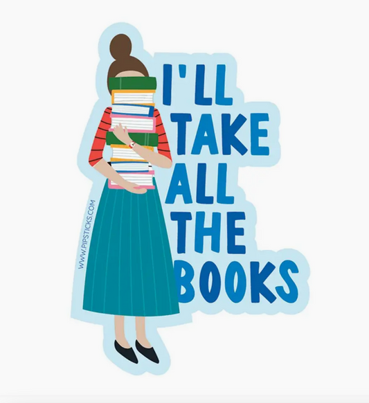 PS - I'll Take All the Books Vinyl Sticker