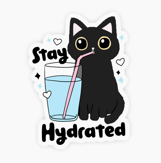 ATW - Stay Hydrated Cat Sticker