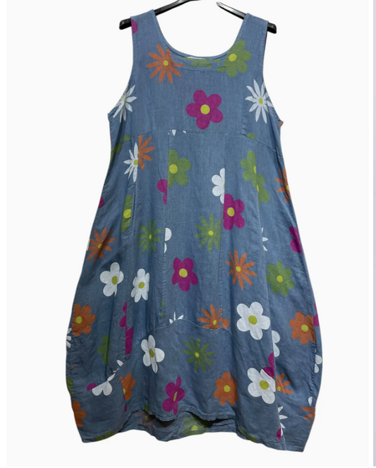 LINEN - Happy Floral Dress - 8119322 - Jeans
