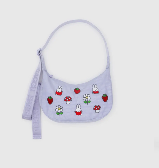 BAGGU - Small Nylon Crescent Bag, Embroidered Miffy
