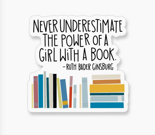 A2 - Ruth Bader Ginsburg Girl with A Book Vinyl Sticker