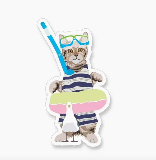 A2 - Summer Tiger Cat Sticker